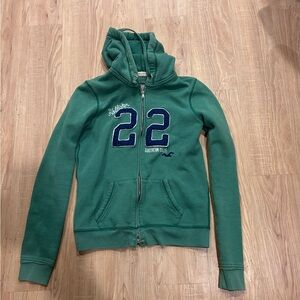 Hollister green fleece-Lined hoodie